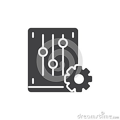 Settings mixer icon vector, filled flat sign, solid pictogram isolated on white. Vector Illustration