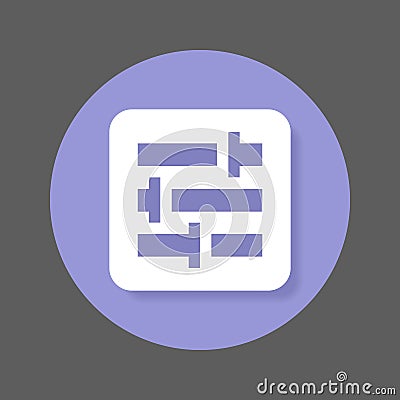 Settings sliders flat icon. Round colorful button, circular vector sign with shadow effect. Vector Illustration