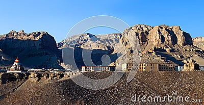 Settlement Zhada (Tholling) in Ngari, Tibet Stock Photo