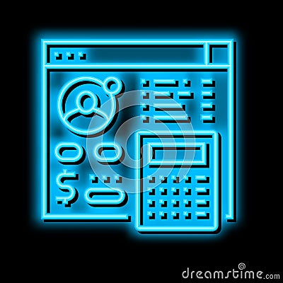 settlements on behalf of clients neon glow icon illustration Vector Illustration