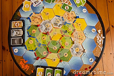 The Settlers of Catan board game. Editorial Stock Photo