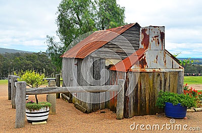 Settlers Hut, Pokolbin, Australia Stock Photo