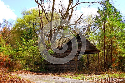 settlers shack farm abandoned vintage retro empty old farmhouse west prairie Stock Photo