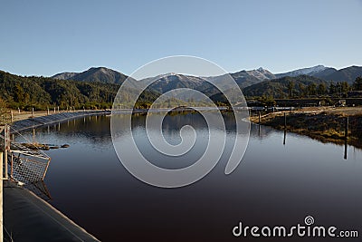 Settling pond Stock Photo