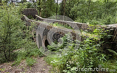 Seven arched bridge at Rivington Terraced Gardens Stock Photo