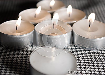 Seven candles Stock Photo