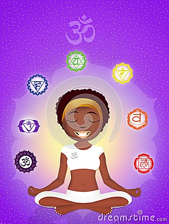 Seven Chakras symbols Stock Photo