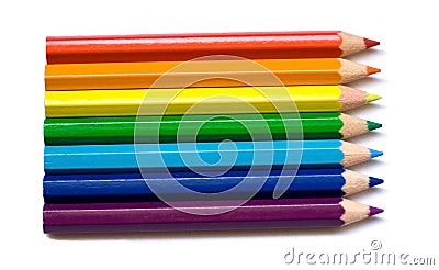 Seven colored pencils Stock Photo