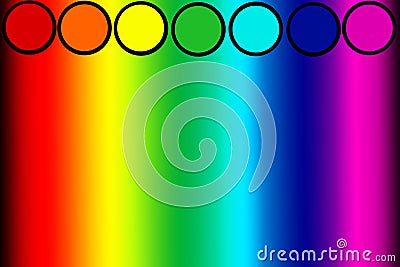 Seven colors of chakras, colors and energy of the human aura in the form of parallel lines Stock Photo