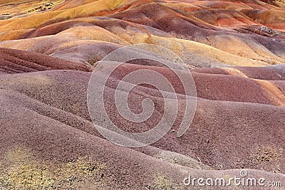 Seven coloured earth in Chamarel Stock Photo