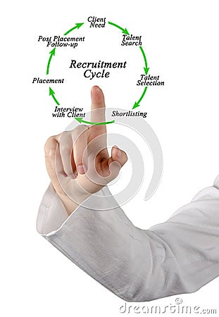 Components of Recruitment Cycle Stock Photo