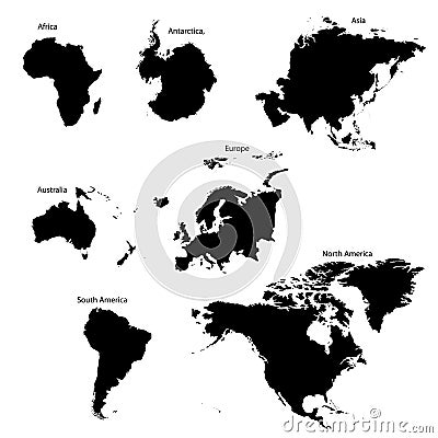 Seven Continents Vector Illustration