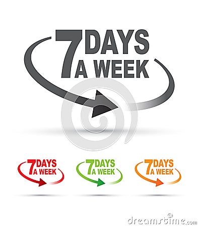 Seven days a week icon Vector Illustration