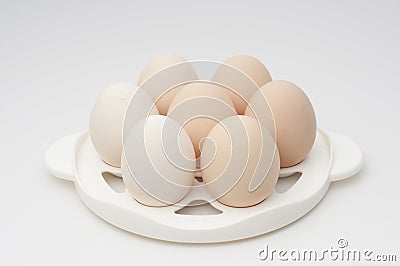 Seven eggs Stock Photo