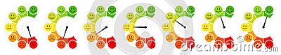 Seven Faces Color Barometer Public Opinion Vertical Vector Illustration