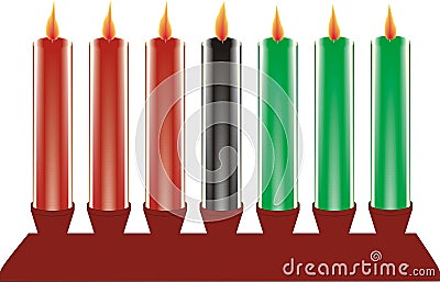 Seven kwanzaa candles in vector Vector Illustration