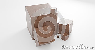 Seven leather cubes Stock Photo