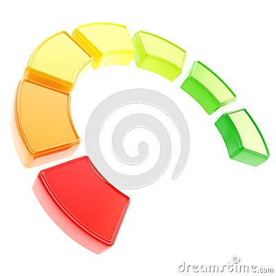 Seven levels of energy effieciency Stock Photo