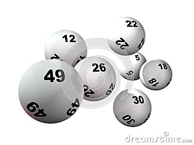 Seven Lottery Balls Stock Photo