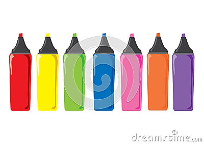 Seven marker pens Stock Photo