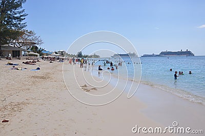 Seven Miles beach in Grand Cayman Editorial Stock Photo