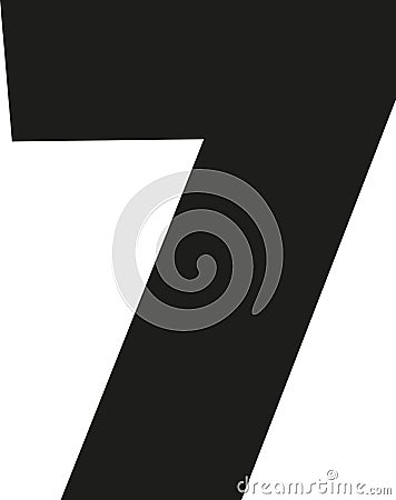 Seven number digits 7 Vector Illustration