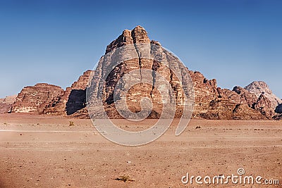 Seven Pillars Of The Wadi Rum Desert Stock Photo