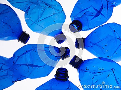 Seven plastic bottles Stock Photo