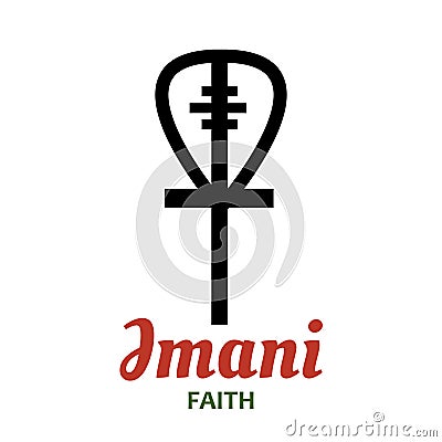 Seven principles of Kwanzaa - Day 7 - Imani - Faith. Traditional symbols of Kwanzaa meaning - African American heritage holiday Vector Illustration