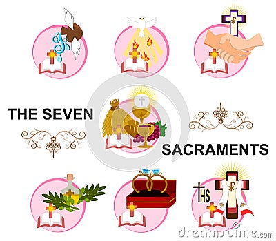 The seven sacraments Stock Photo