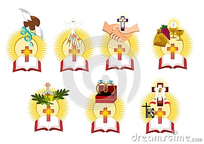 The seven sacraments Stock Photo