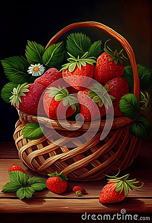 Seven Sinful Strawberries: A High-Rated Mobile Fight on the Comprehensive Table of Tempra Paint Stock Photo