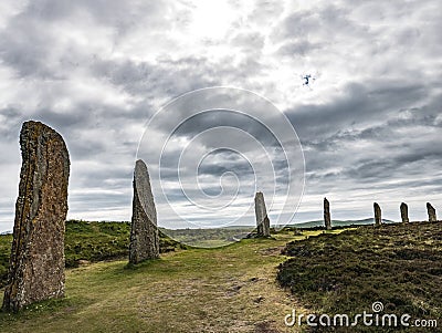 Seven Standing Stones, Ring of Brodgar Stock Photo