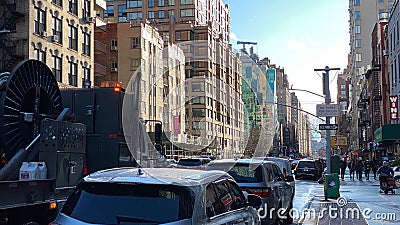 Seventh Avenue South in NYC Editorial Stock Photo