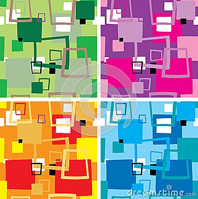 Seventies square multi Vector Illustration