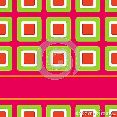 Seventies style design with retro squares Vector Illustration