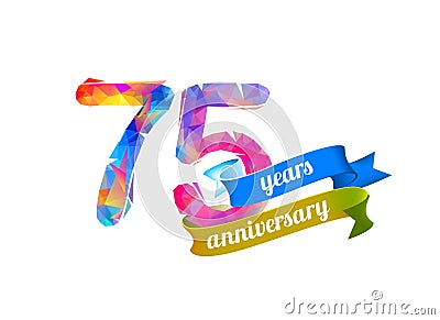 75 seventy five years anniversary. Vector Illustration