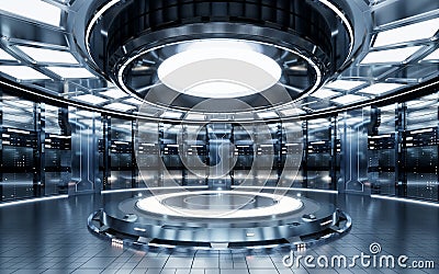 Sever racks and data center, big data and cloud computing concept, 3d rendering Stock Photo