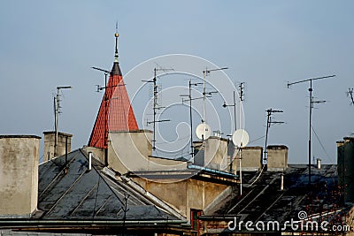 Several antennas Stock Photo