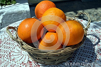 Several biological oranges. Stock Photo