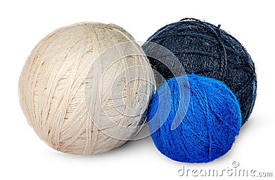 Several coils wool yarn in different colors Stock Photo