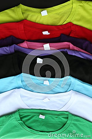 Several colorful t-shirts Stock Photo