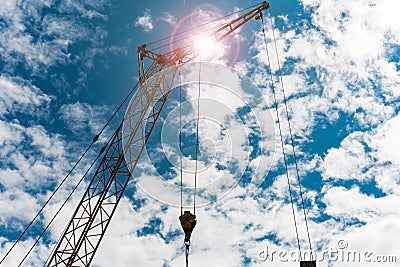 Construction crane against the sky Stock Photo
