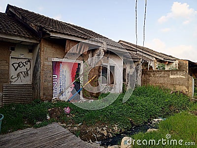 Several empty houses were left unoccupied Editorial Stock Photo