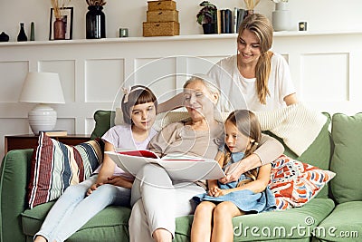 Several generations of women together. Stock Photo
