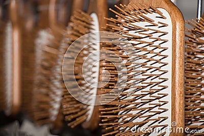 Several hairbrushes Stock Photo