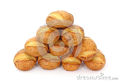 Several hard bread rolls Stock Photo