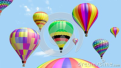 Several hot air balloon flying in the blue sky. Stock Photo