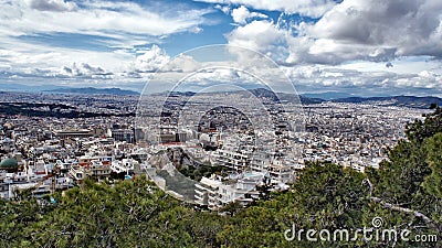 Panoramic photos of Athens at sunny day Stock Photo