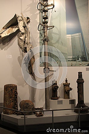 Several items found in recovery during September 11th terror attacks, State Museum, Albany, New York, 2016 Editorial Stock Photo